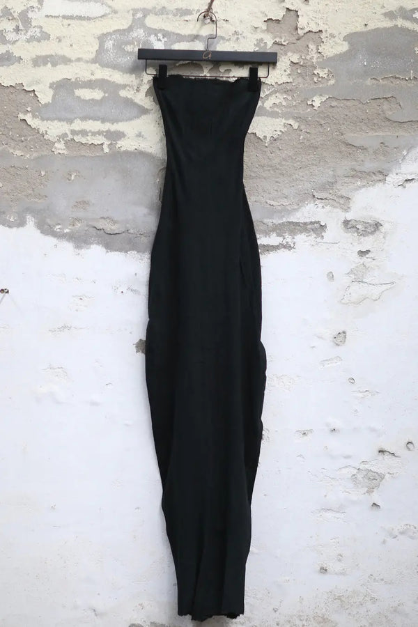 Marc Le Bihan 21915 Silk Shrinkage Stretch One-Piece Dress Collection French High-Level Handmade MLB-21942-HEI Black PMLB4